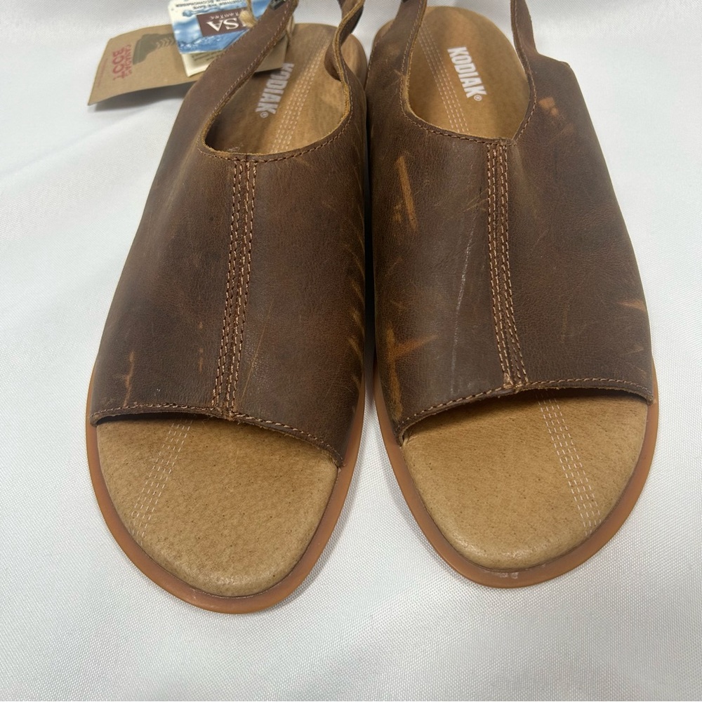 NWT Kodiak | Makena Genuine Leather Brown Sandals Slingback Women’s Size 9.5 - Picture 6 of 12
